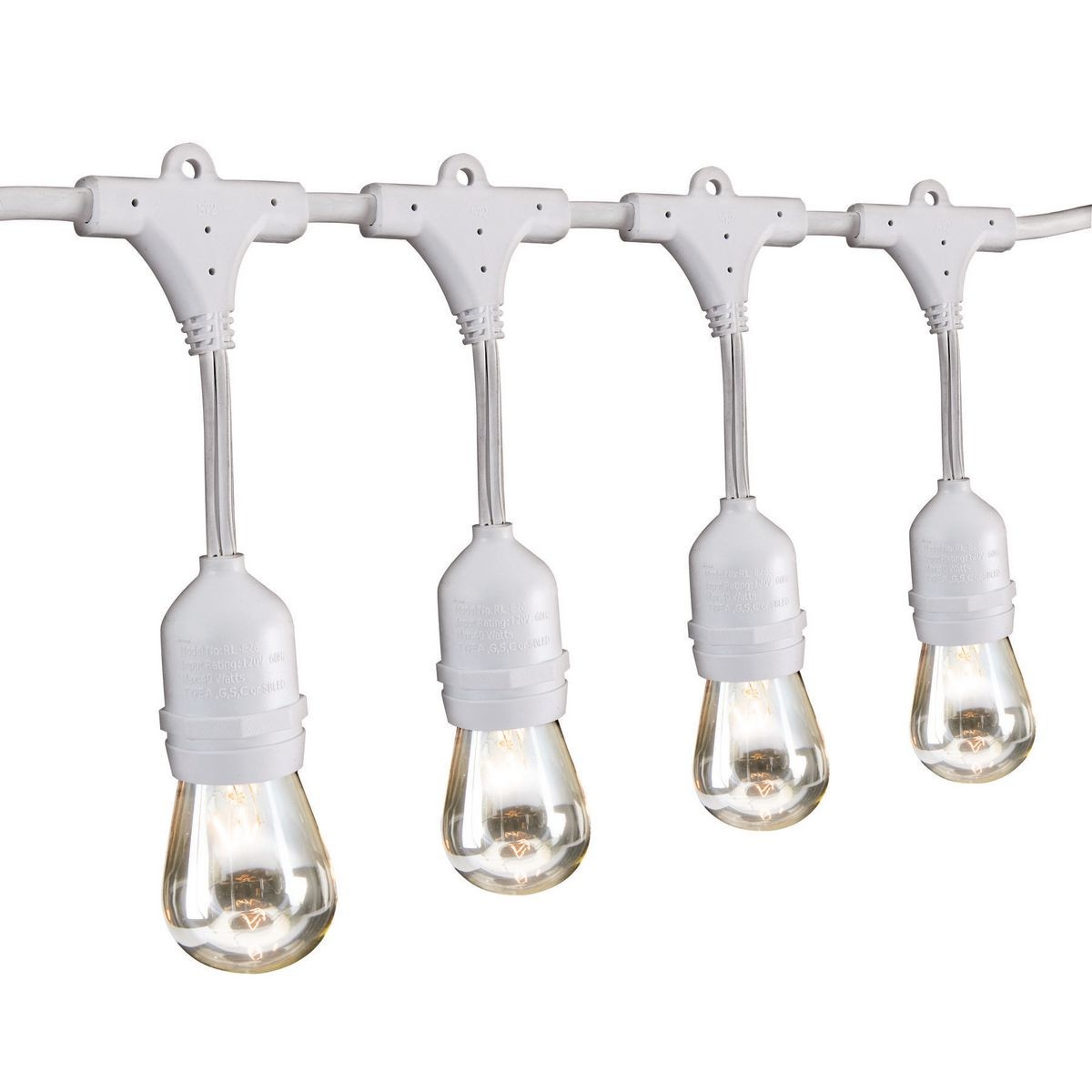 24' 12 Bulb White Outdoor String Lights