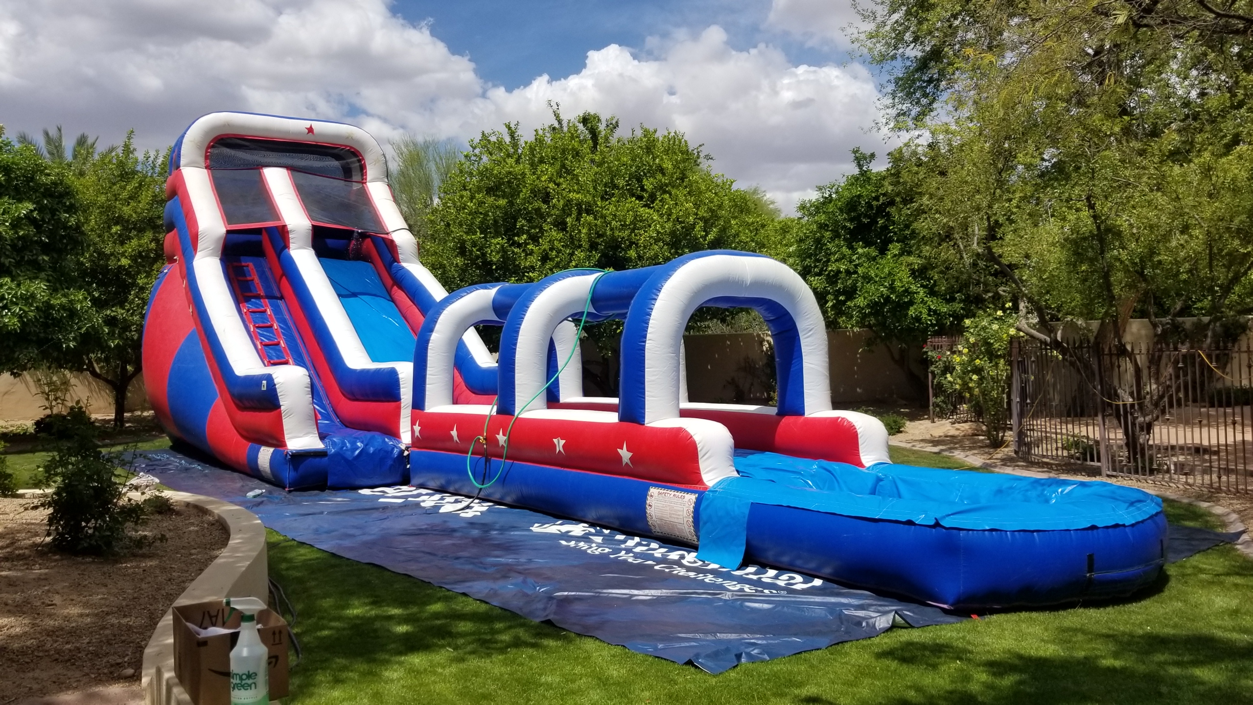 20ft Patriot water slide rental with slip n slide