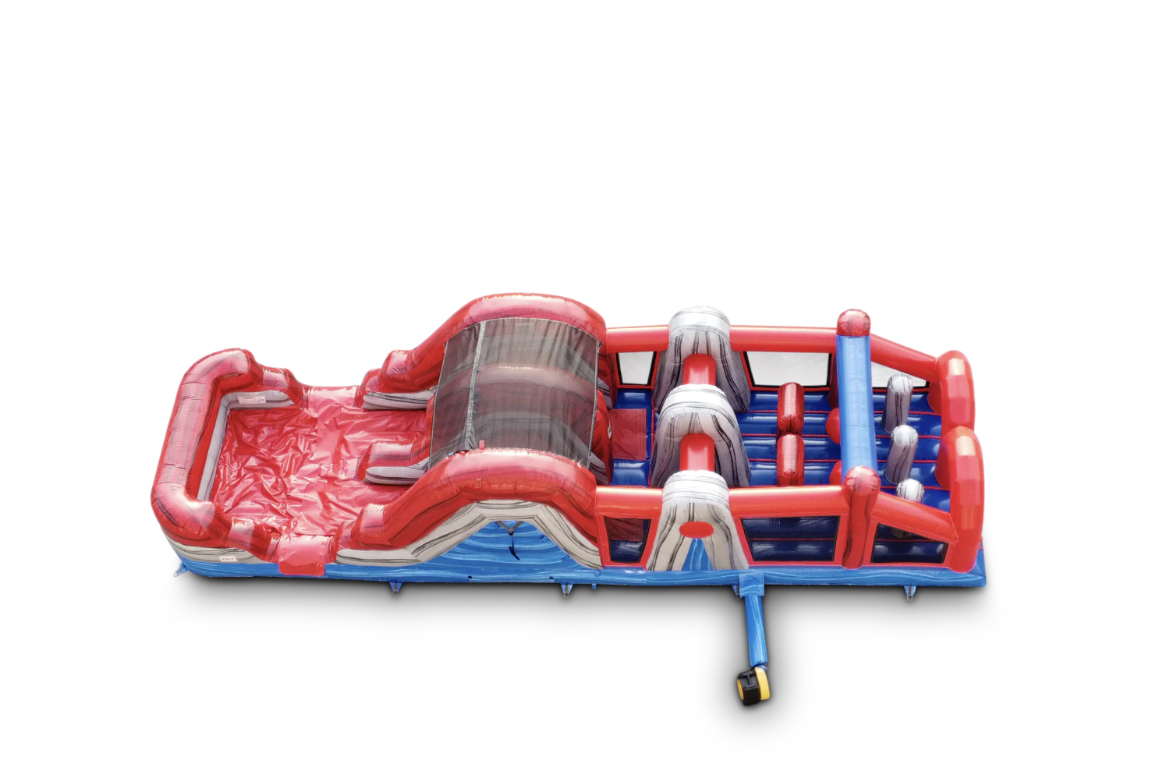 40’ Blazing Obstacle Course Wet/Dry Max Weight 220 Per Rider 