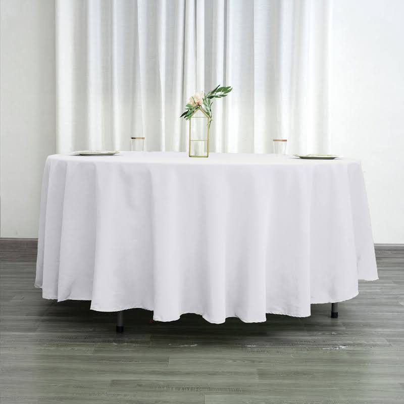 Round White Linen 