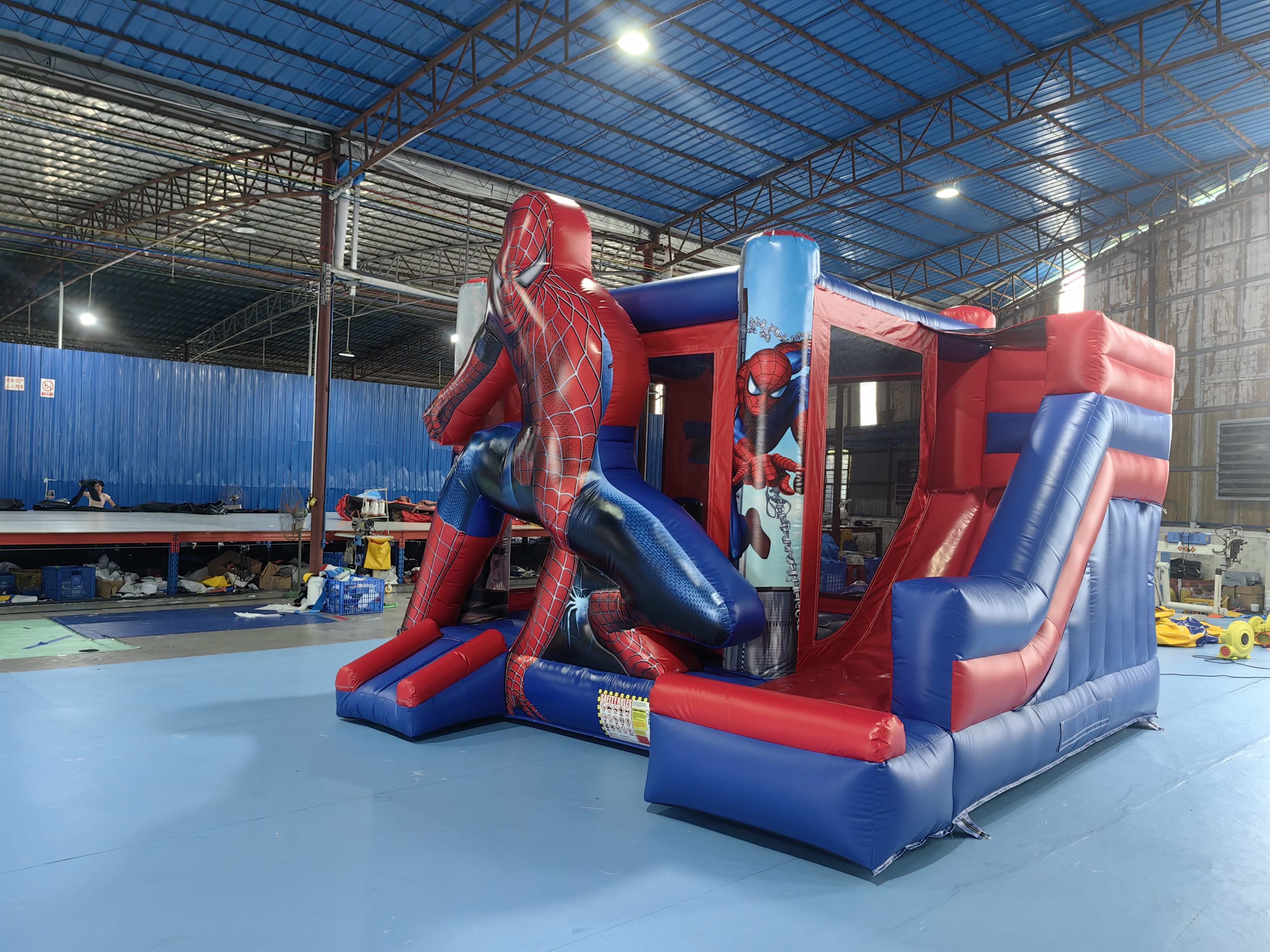 3-D SpiderMan Combo with Slide, Obstacle course and basket ball hoop