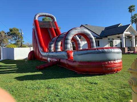 27ft tall Red slide (single lane with slip n slide)