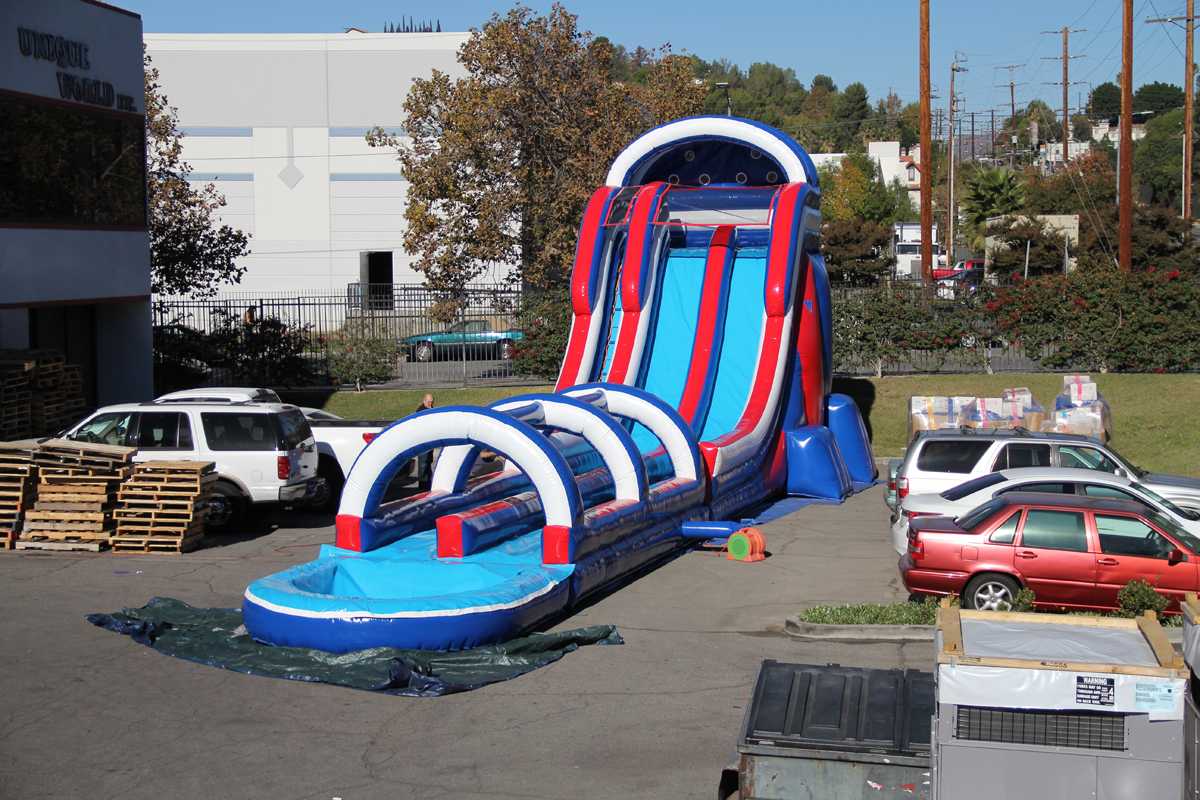 27 Ft tall Patriot water slide rental - Double lane