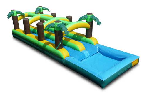 32ft Dual Lane Tropical Slip n Slide w/ pool - Wet Only