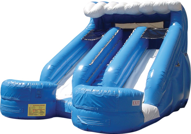 16ft Blue Wave Double Splash Slide	