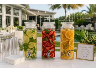 Glass Beverage Dispenser - Clear - Rectangular - Mason Jar - 80oz in Port St. Lucie