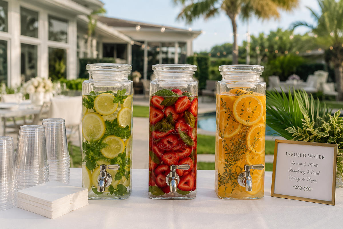 Glass Beverage Dispenser - Clear - Rectangular - Mason Jar - 80oz in Port St. Lucie