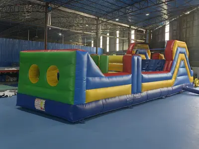 36ft obstacle course rental - Neutral colors green, yellow, blue in Phoenix