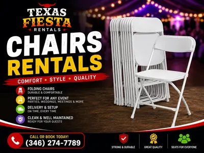 White Folding Chairs Rental Houston TX in Sugar Land