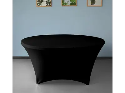 Black Spandex 60" Round Table Cover in Warren
