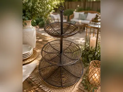 Tray - 3 Tier - Bamboo - Antique Brown in The Bear's Club