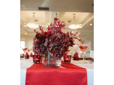 Red Table runner in Newton