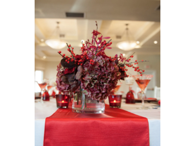 Red Table runner in Newton