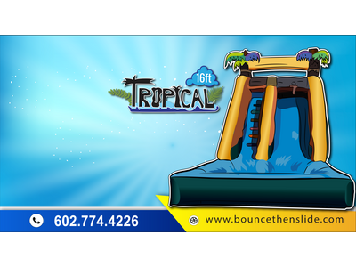 16ft inflatable tropical water slide rental