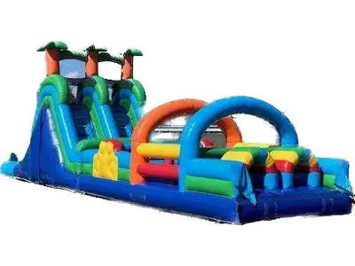 61ft Obstacle Course w/ 18ft Dual Lane Slide in Douglasville