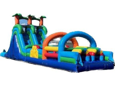 61ft Obstacle Course w/ 18ft Dual Lane Slide