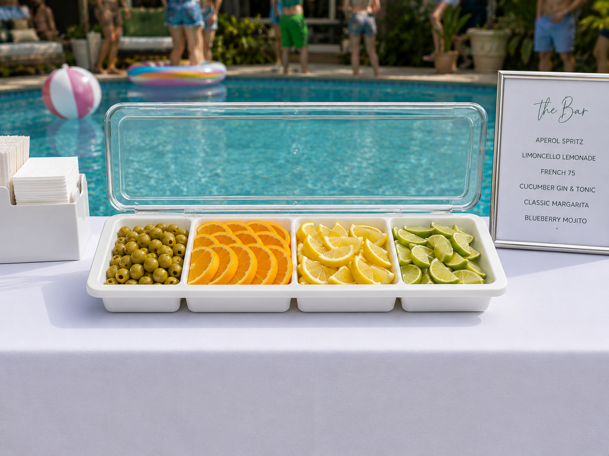 Condiment Bar Tray - White in Miami