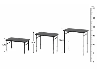 Table - Folding - Black - 40" x 20" Adjustable Height in Admirals Cove
