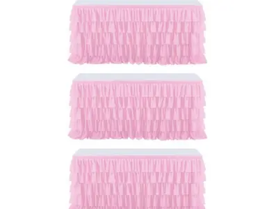 Princess Pink Tablecloth in winter garden