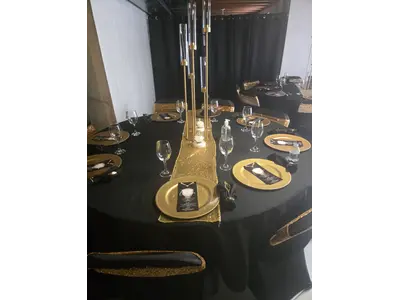 Black Six foot tablecloth in Kinnelon