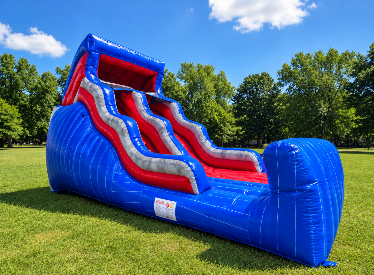 18ft Giant Blue Rush Wet/Dry Slide in Sewell