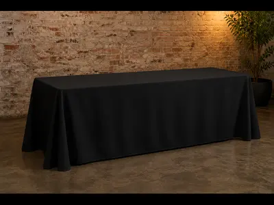 White OR Black Table Cloth For 6 Foot Rectangle Table Rounded Corners in North Palm Beach