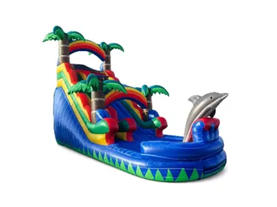 18ft Tropical Dolphin Water Slide in Chickasaw