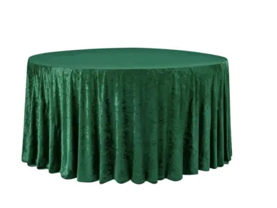Emerald Green Velvet 132" Round Tablecloth