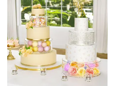 Acrylic Fillable Cake Stand (2 count) in Shorter