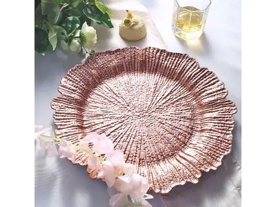 Rose Gold/Blush Reef Acrylic Plastic Charger Plate