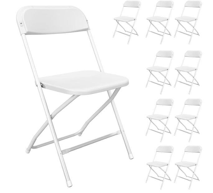 White Folding Chairs in Shorter