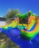 Tropical Bounce House and Double Slide Combo Unit 