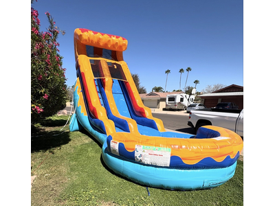 20ft red wave water slide 