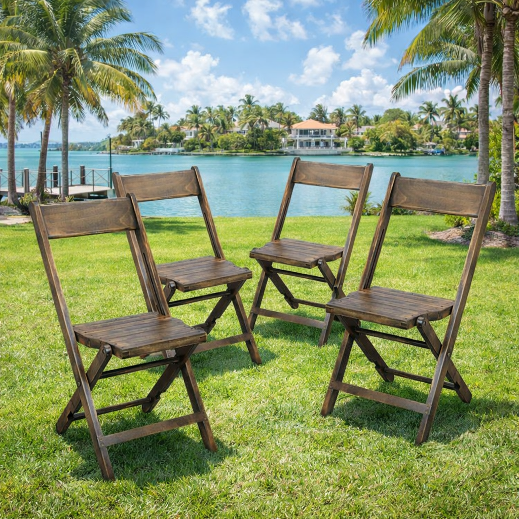 Chair Rental Stained Wood in Boca Raton