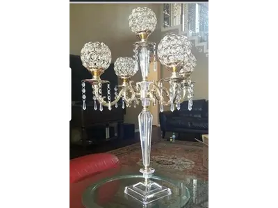 CRYSTAL 5 BALL CANDLE HOLDER