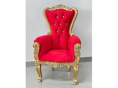 36" KID THRONE GOLD/RED