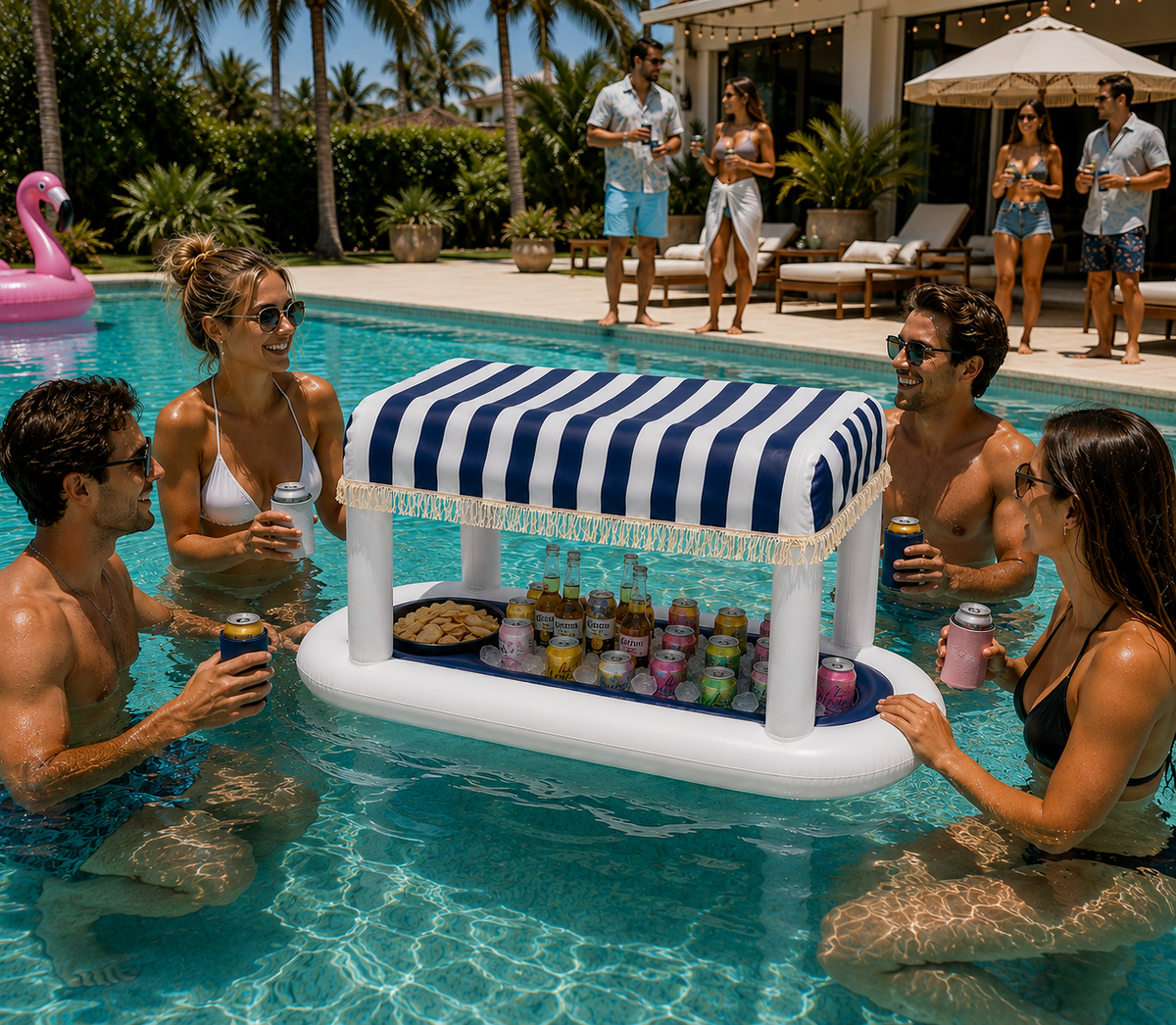 Floating Cabana Bar - Inflatable - Navy - 6ft in Sewall's Point