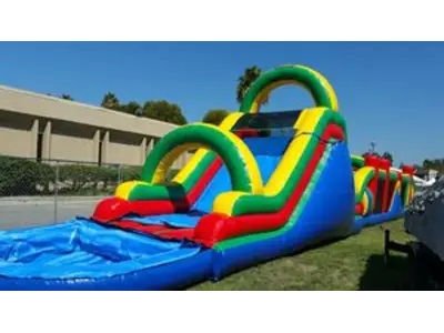 72' Giant Obstacle Course With Water Slide And Pool. in La Mesa