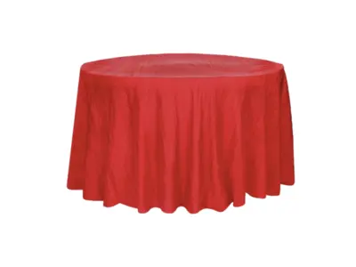 Red Accordion Crinkle Taffeta Round Tablecloth