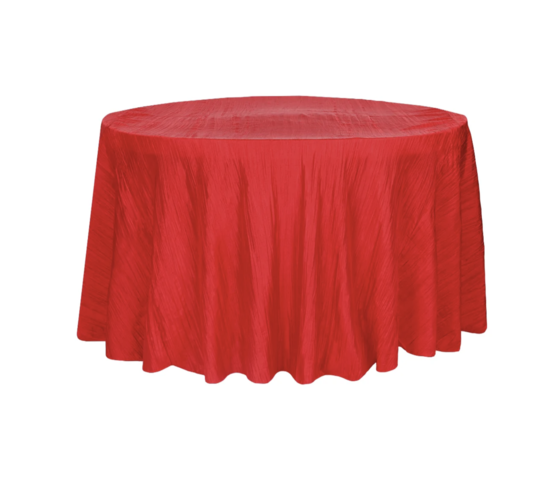 Red Accordion Crinkle Taffeta Round Tablecloth