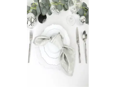 Crinkle Shimmer Napkin 20"x20" - Silver