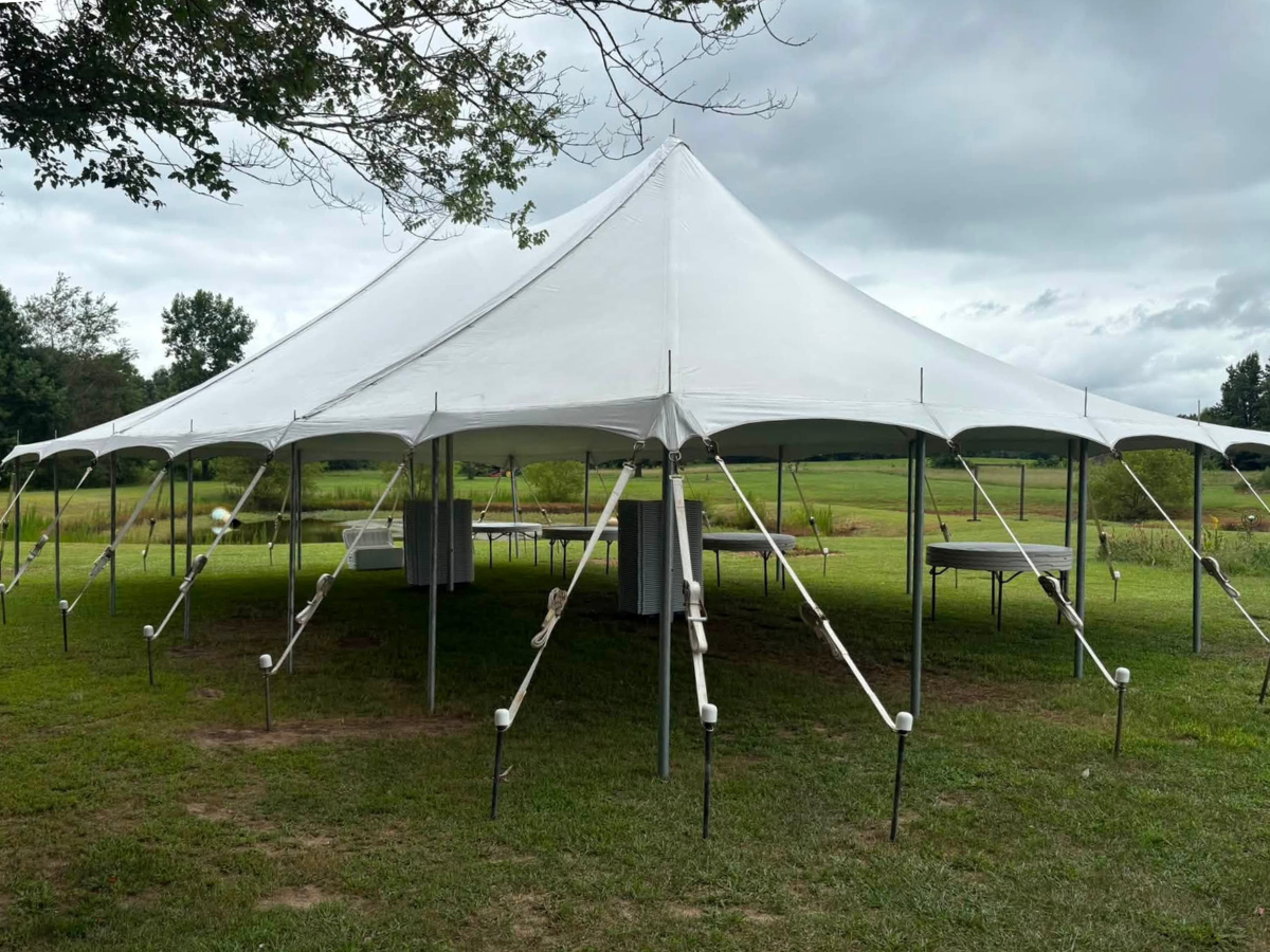 30’ × 45’ High Peak Pole Tent in Alexandria