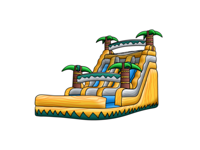 20ft Pineapple Tropical - Double lane water slide rental