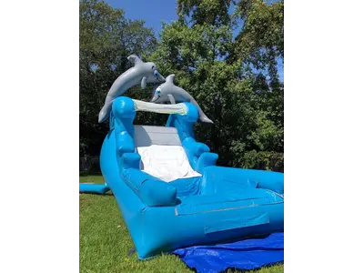 18' Dolphin Splash Waterslide #503 in meadow wood