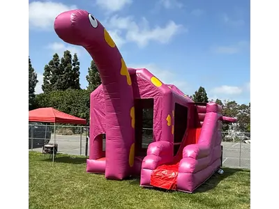 Pink Dinosaur Bounce House Slide in La Mesa
