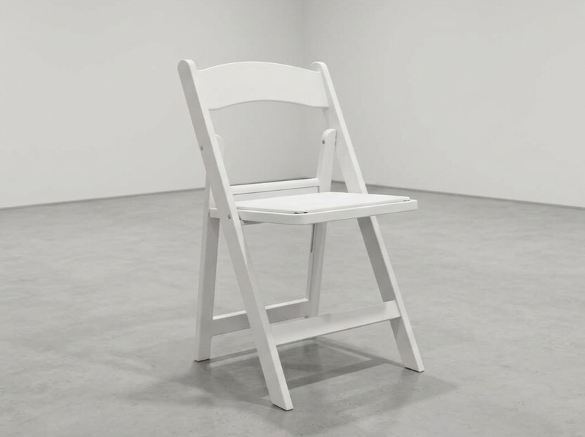 White Garden Padded Folding Chairs in Upton
