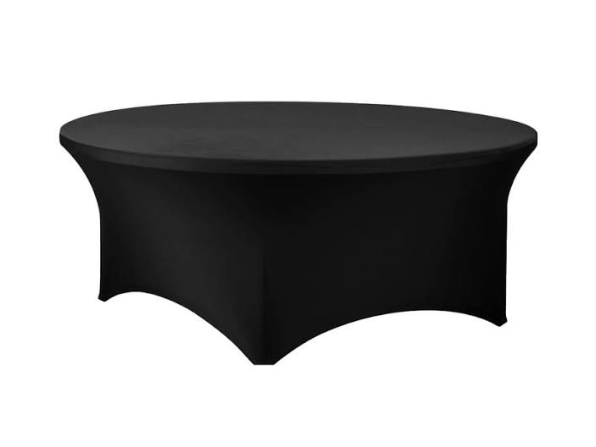 60-inch Spandex Tablecloth - Black in Alexandria