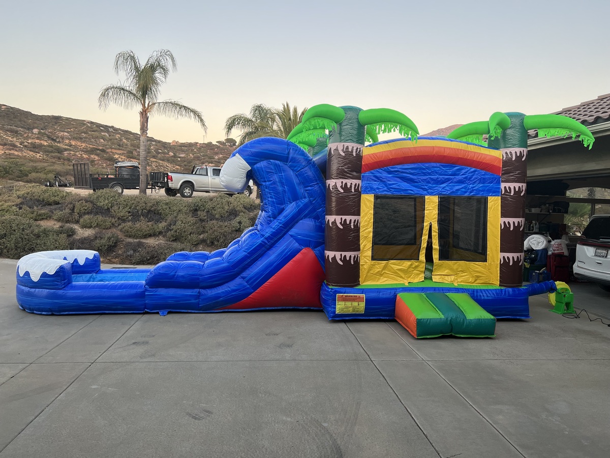 Palm Tree Bounce House with Slide in La Mesa