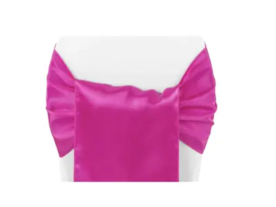 Wide Satin Sash - Fuchsia