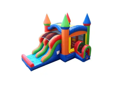 Rainbow Bounce House and Double Lane Slide Combo in whitehall